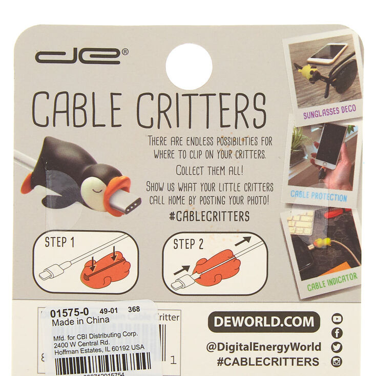 Penguin Cable Critter - Black,