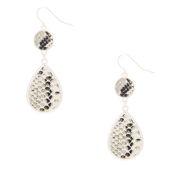 Claire's Pendantes à motif peau de serpent 5 cm couleur argenté
