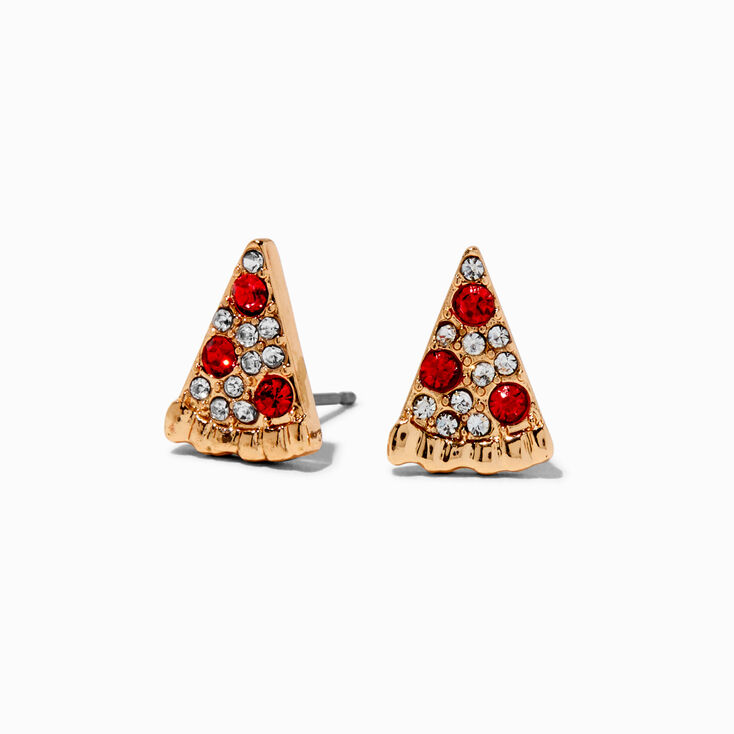 Crystal Pizza Stud Earrings,