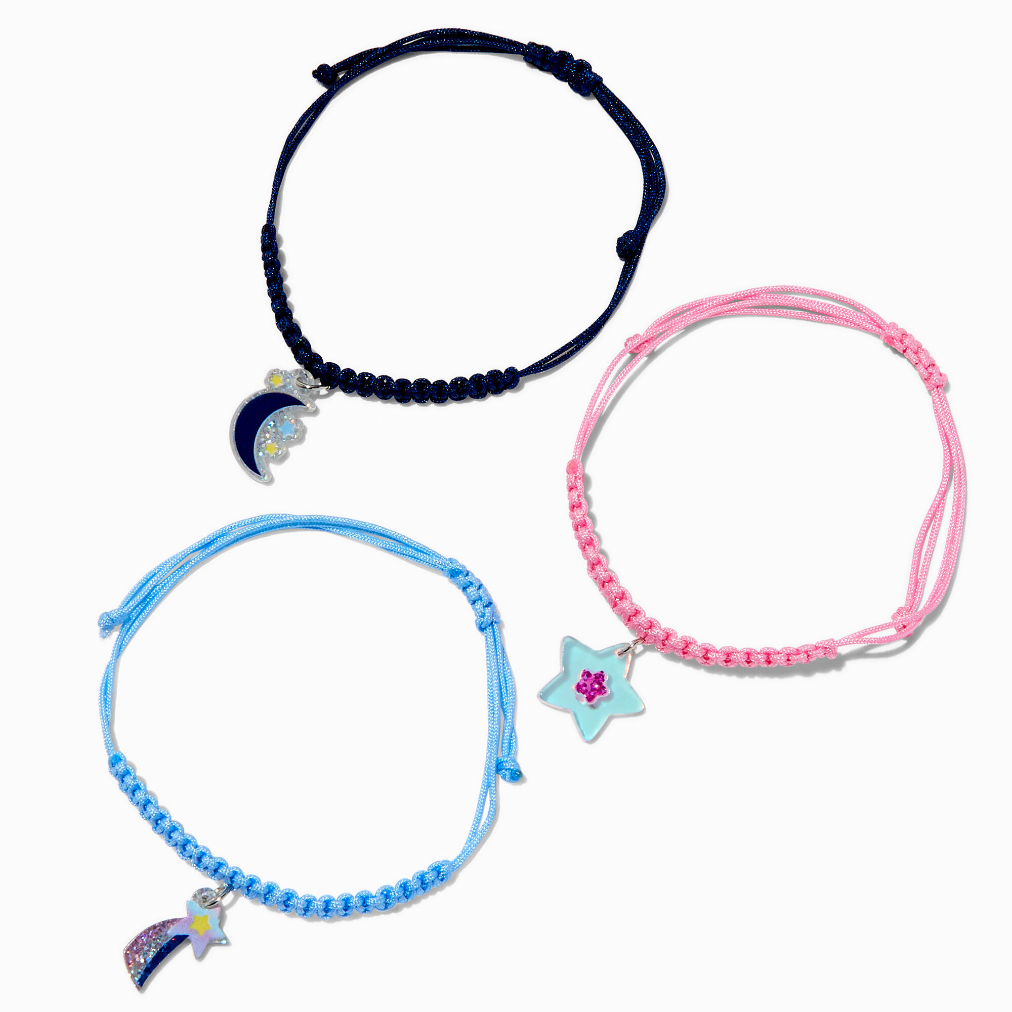 Bracelets de taille réglable tressés étoilés Claire's Club - Lot de 3,