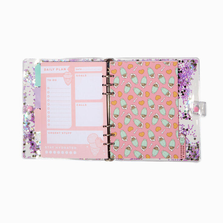 Pusheen&reg; Strawberry Milk Glitter Planner Notebook,