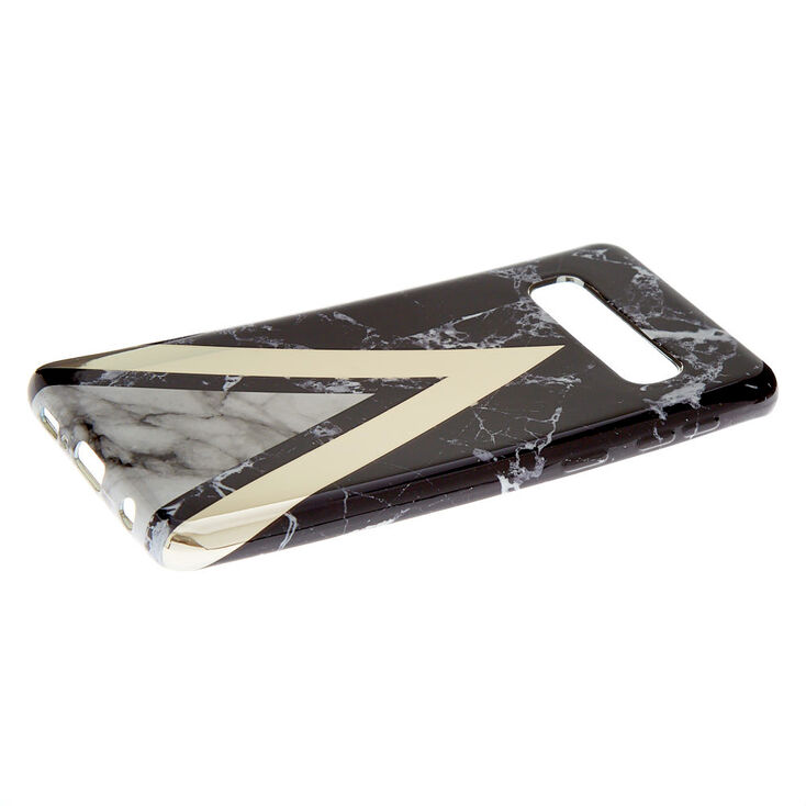 Coque de portable effet marbr&eacute; g&eacute;om&eacute;trique noire - Compatible avec Samsung Galaxy&nbsp;S10,