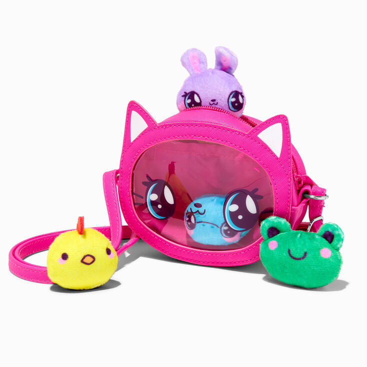 Claire&#39;s Club Pink Cat Crossbody Bag,