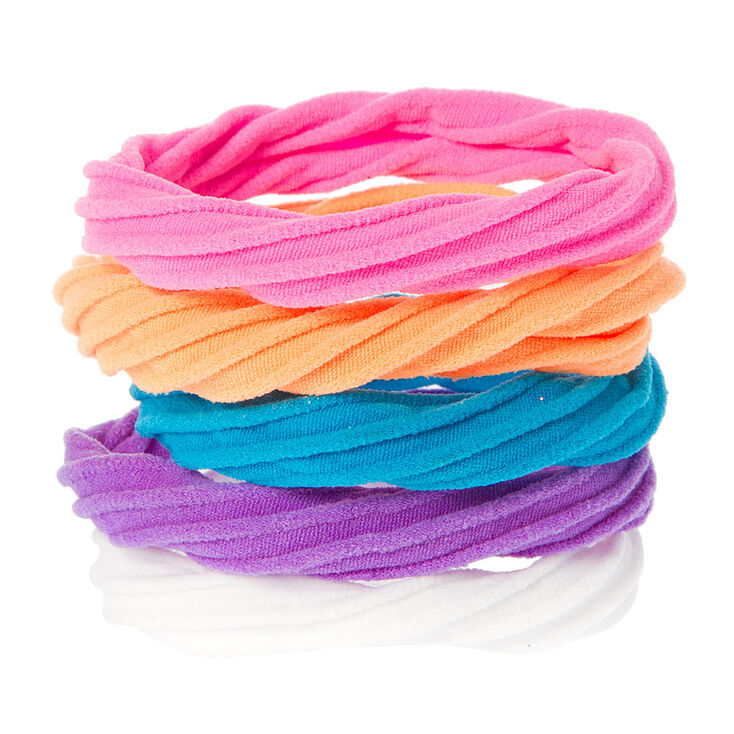 Rainbow Twist Rolled Hair Ties Claire S Us
