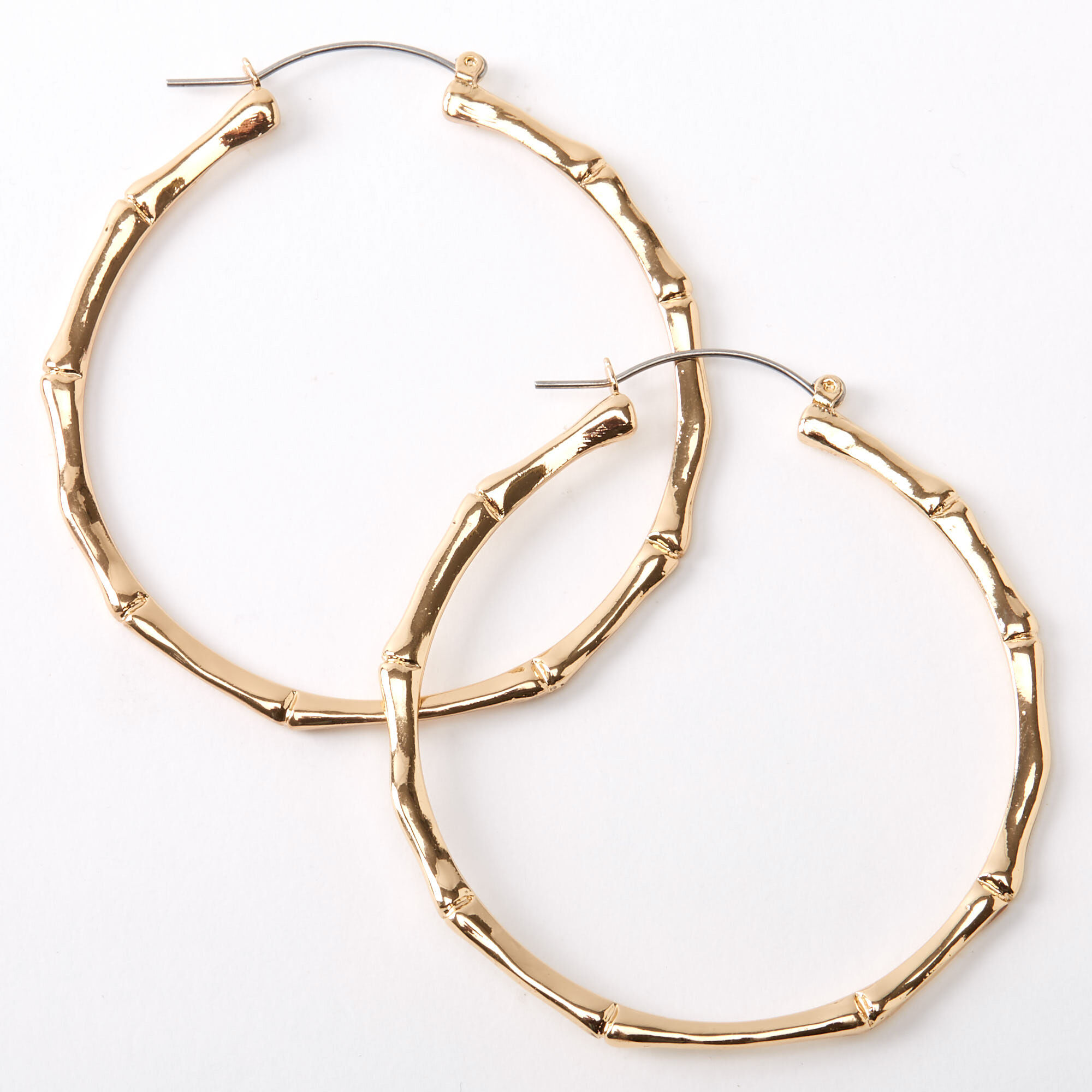 Thin bamboo shop hoop earrings