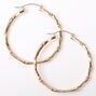Gold 60MM Thin Bamboo Hoop Earrings,