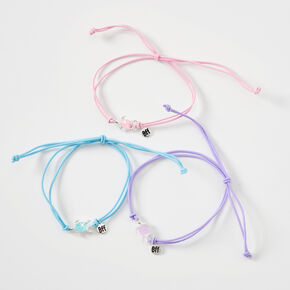 Best Friends Pastel Turtle Adjustable Cord Bracelets - 3 Pack,