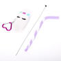 Unicorn Reusable Collapsible Straw Keychain - White,