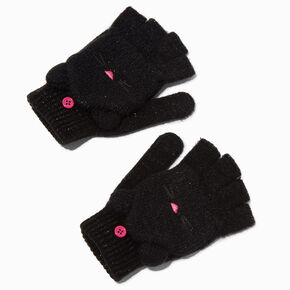 Claire&#39;s Club Black Cat Convertible Gloves,