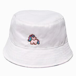 Claire&#39;s Club Unicorn White Bucket Hat,