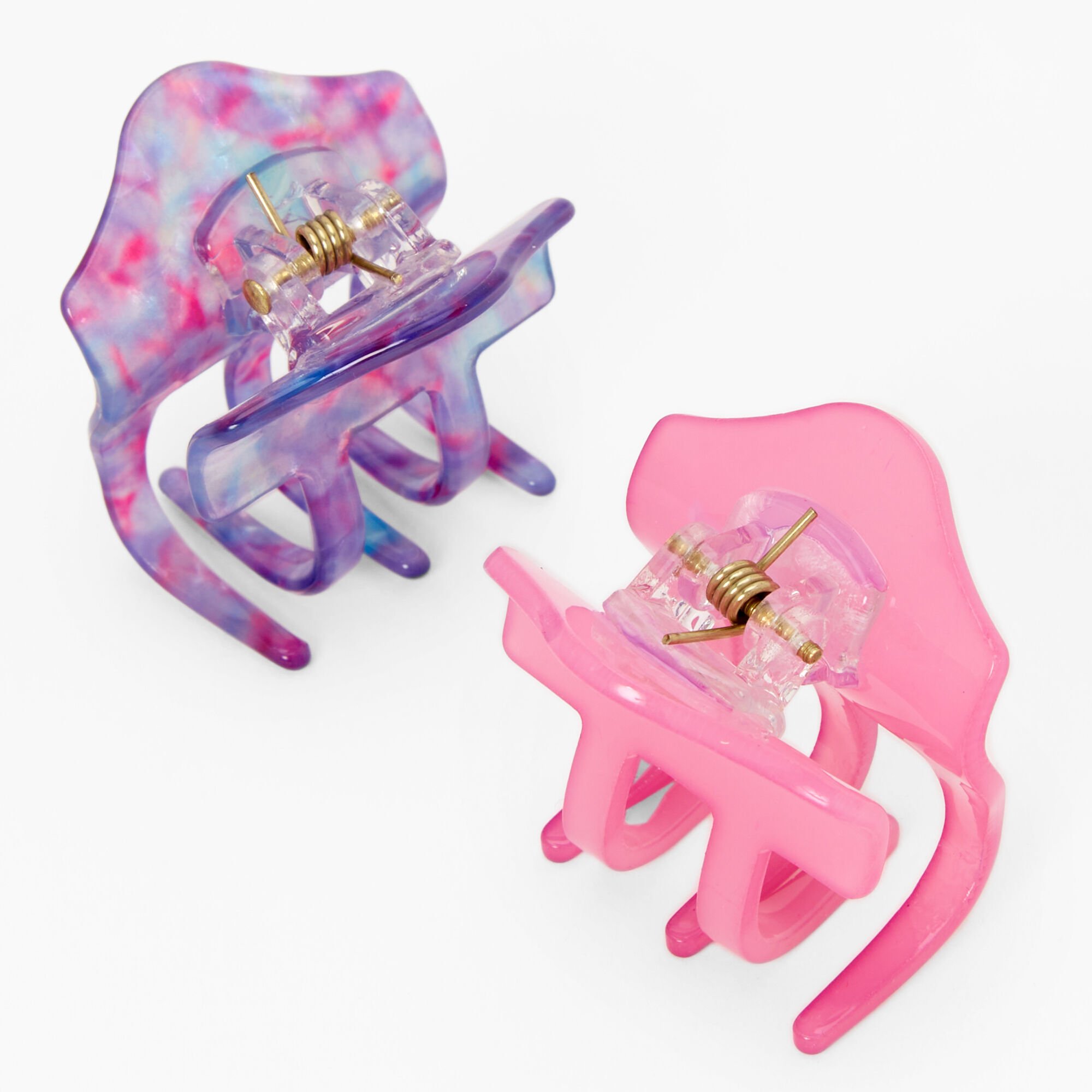 Mini Solid Purple & Pink Lilac Hair Claws - 2 Pack,