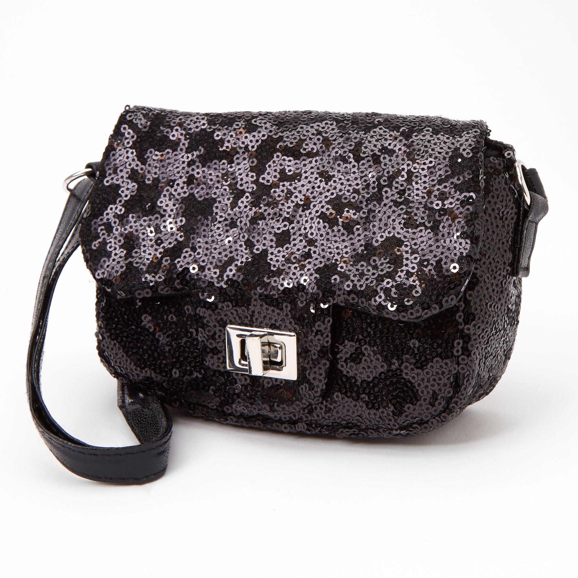 black sequin crossbody bag