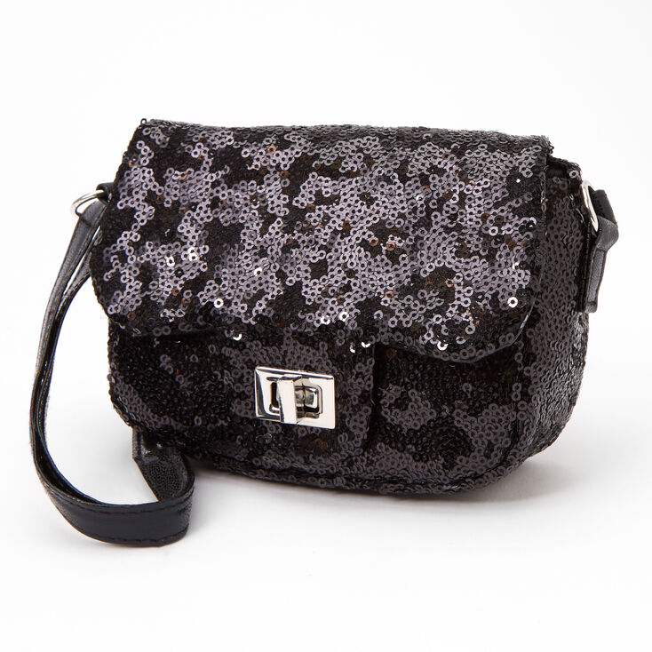 Claire&#39;s Club Sequin Crossbody Bag - Black,