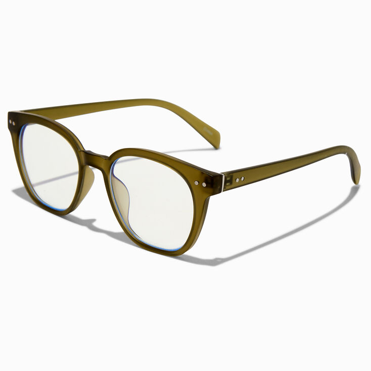 Solar Blue Light Reducing Crystal Green Clear Lens Oval Frames,
