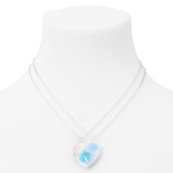 Best Friends Pastel Ombr&eacute; Heart Pendant Necklaces - 2 Pack,