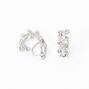 Silver-tone 10mm Crystal Leaf Clip-On Earrings,