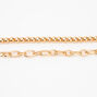 Gold Bead &amp; Chain Link Multi Strand Choker Necklace,
