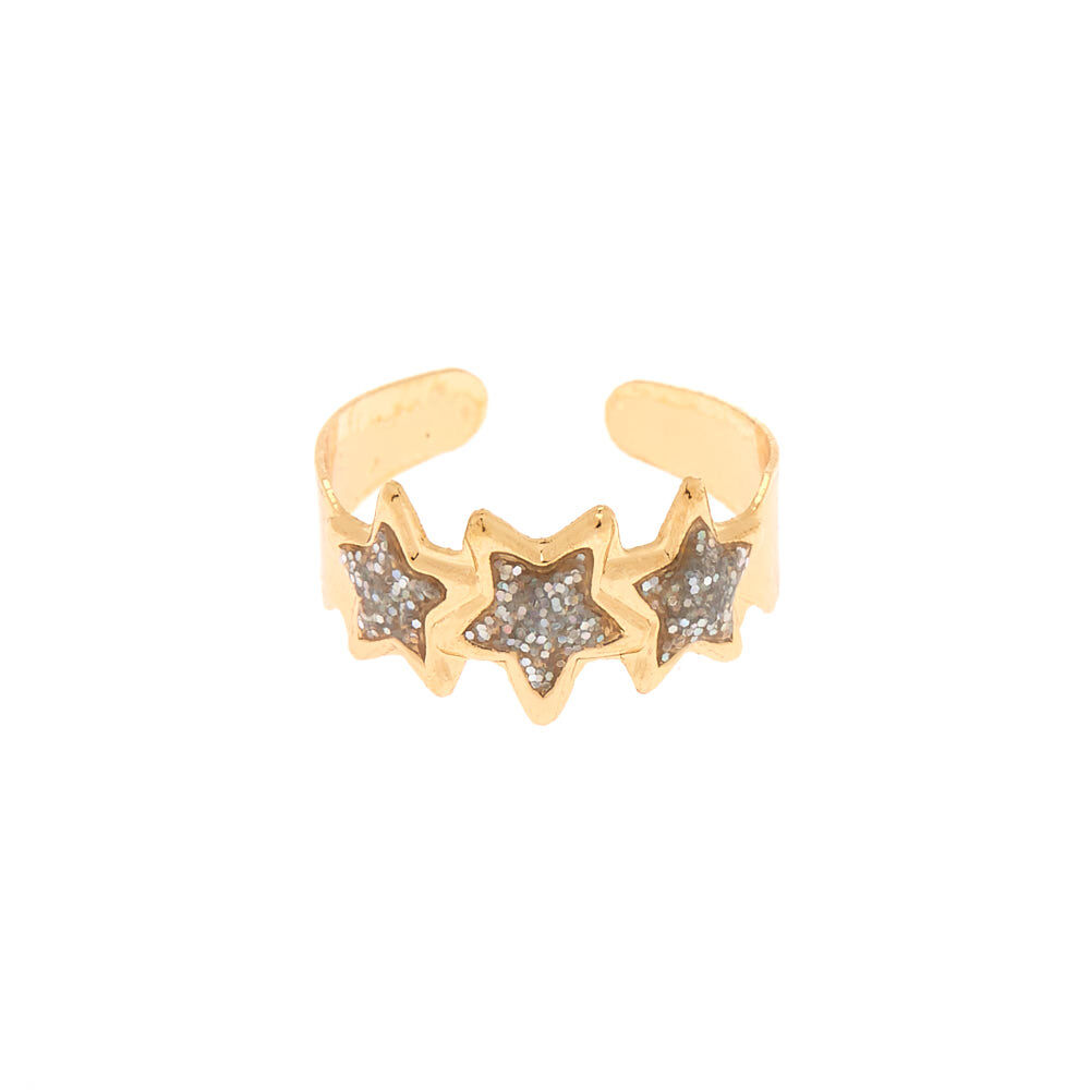 Gold Glitter Stars Toe Rings,