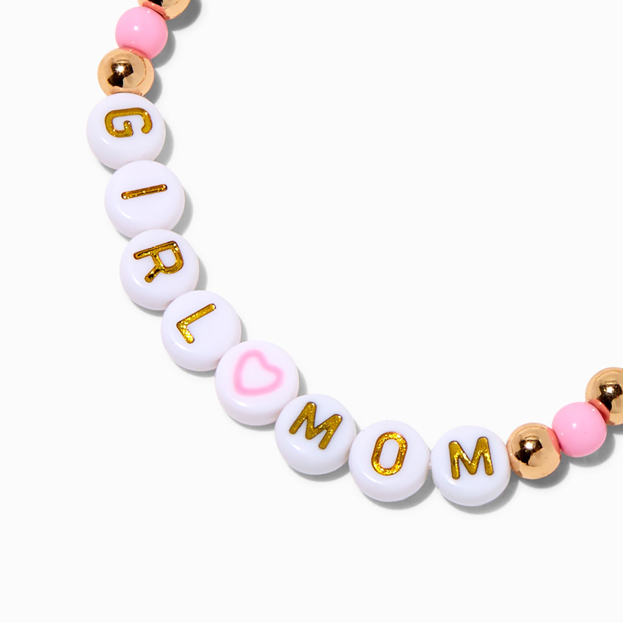 "Girl Mom" Beaded Stretch Bracelet,