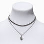 Burnished Silver Snake Multi-Strand Pendant Necklace,
