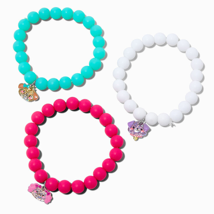 Claire&#39;s Club Dogs Matte Beaded Stretch Bracelets - 3 Pack,