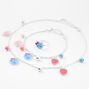 Claire&#39;s Club Silver Blue Cat &amp; Strawberry Jewelry Set - 3 Pack,