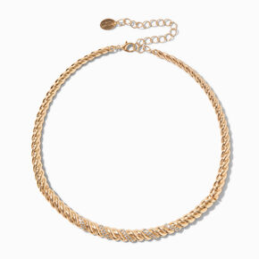 Gold-tone Molten Rope Necklace,