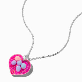 Claire&#39;s Club Pink Heart Pendant Necklace,