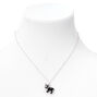 Black French Bulldog Silver Pendant Necklace,