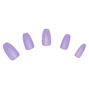 Lot de 24 faux ongles unis m&eacute;tallis&eacute;s de couleur violette,