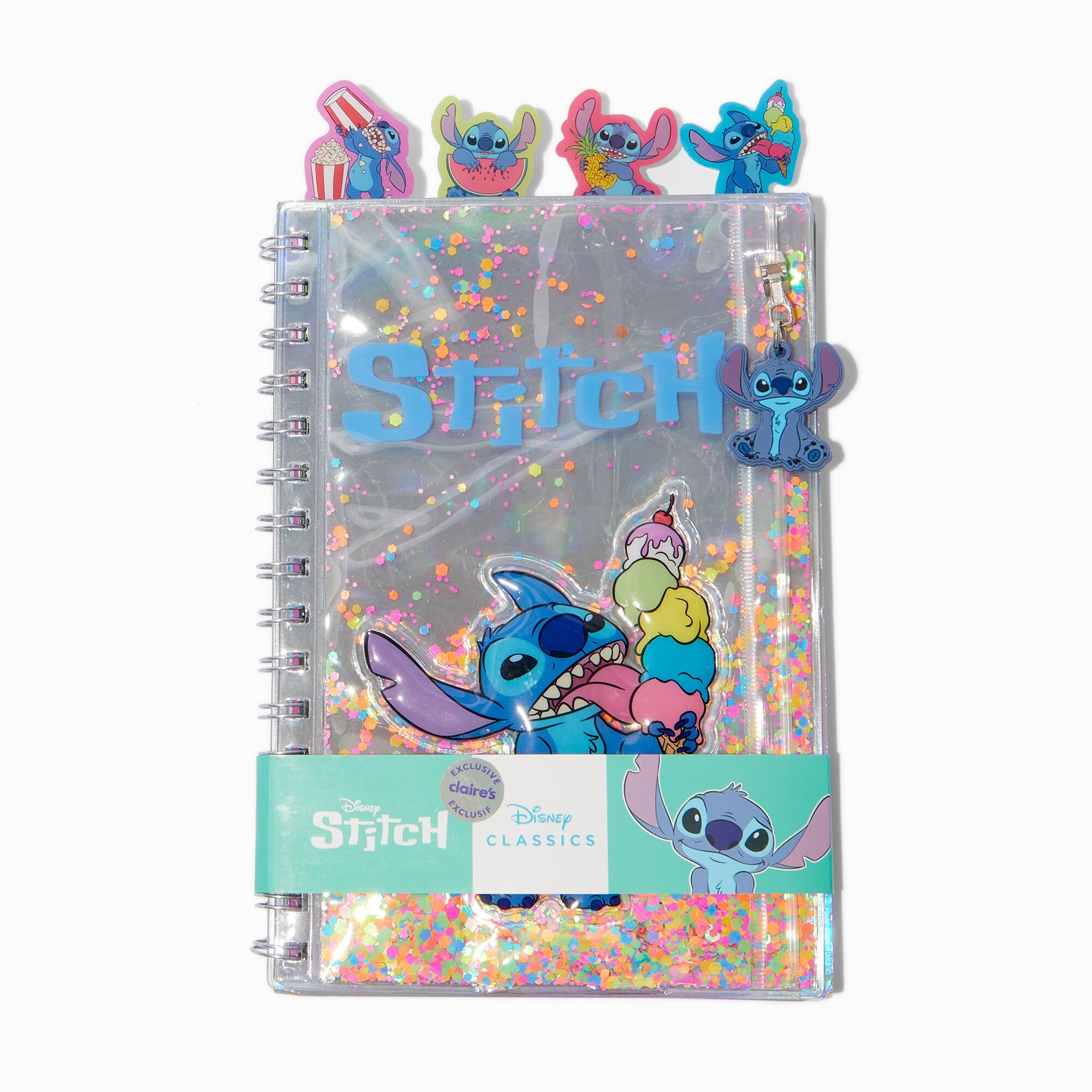 Disney Stitch Claire's Exclusive Foodie Shaker Spiral Notebook,