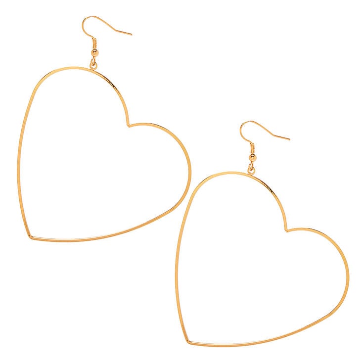 Gold 60MM Heart Hoop Earrings