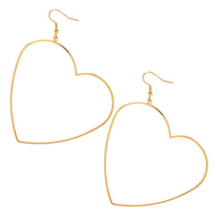 Gold 60MM Heart Hoop Earrings,