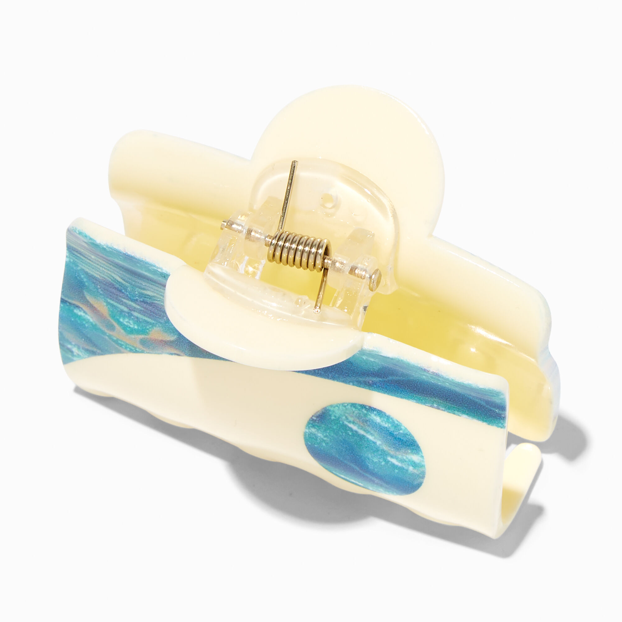 Medium Blue Wave Yin Yang Hair Claw,