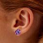 Purple Flower Acrylic Stud Earrings,