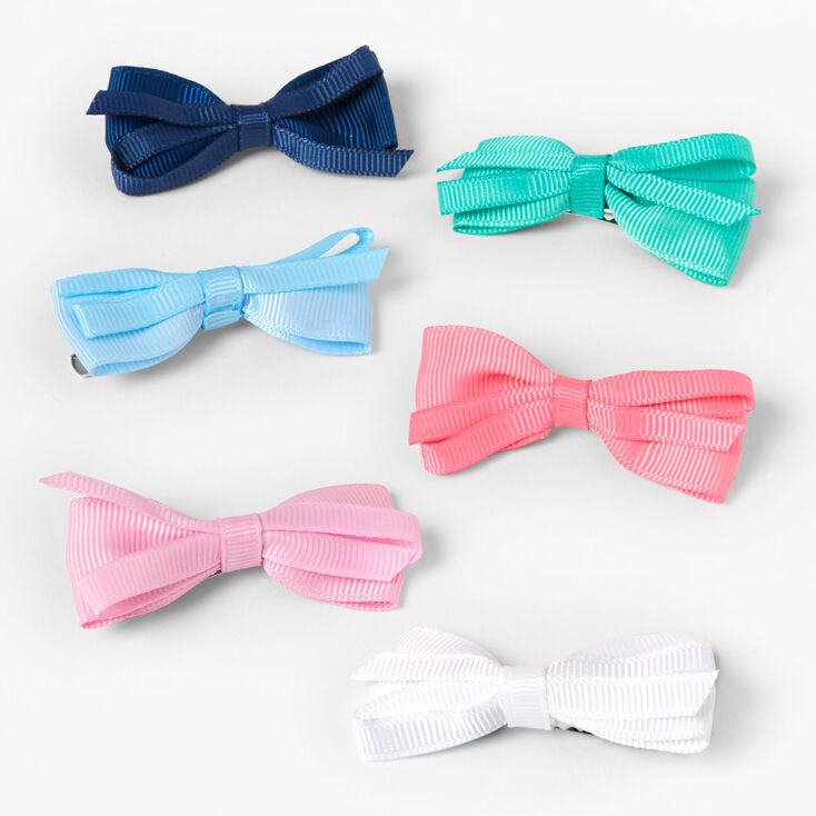 Claire&#39;s Club Preppy Pastel Hair Bow Clips - 6 Pack,