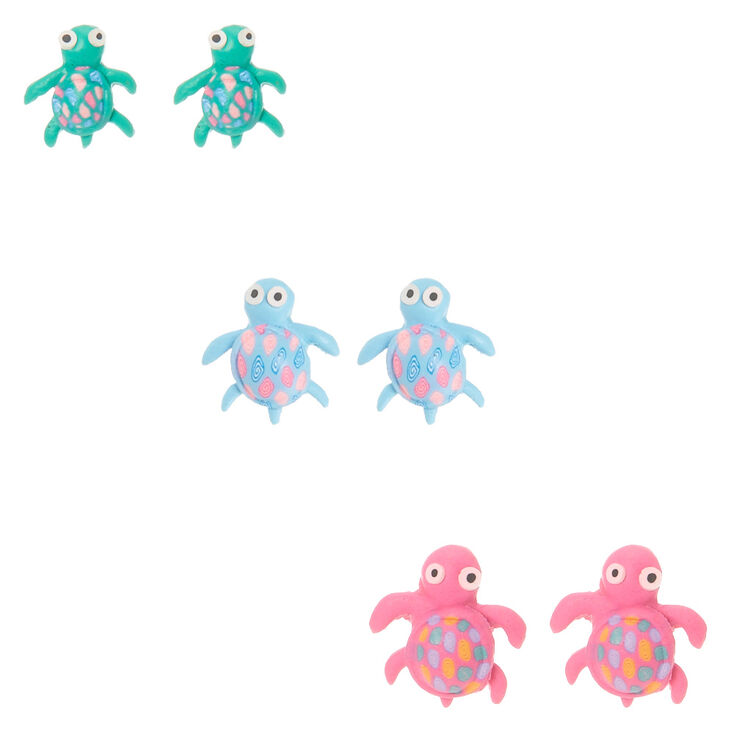 Clous d&#39;oreilles tortue pastel - Lot de 3,