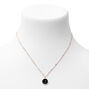 Gold Enamel Initial Pendant Necklace - Black, J,
