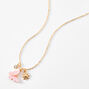 Pink Butterfly Sun Crystal Pendant Necklace,