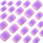 Purple Radiating Hearts Medium Square Vegan Faux Nail Set - 24 Pack,