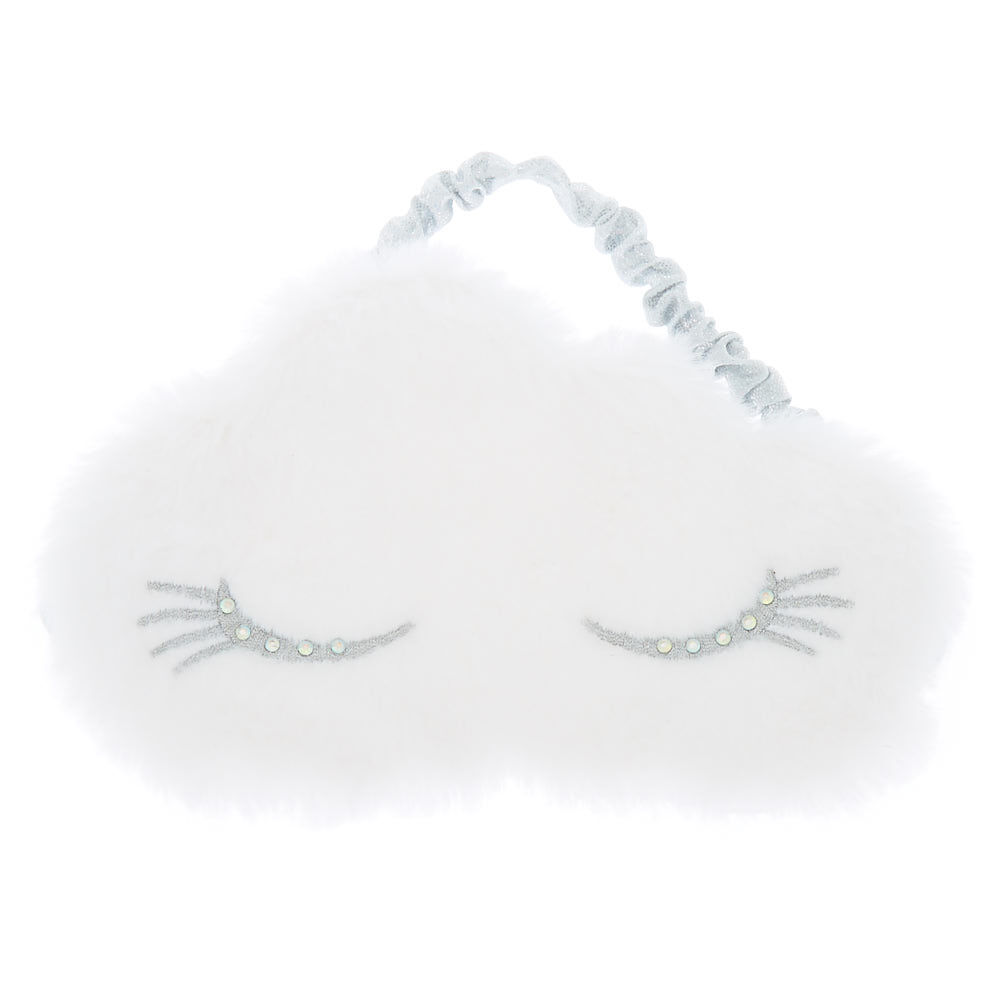 Furry Sleeping Mask & Makeup Bag Set - Purple, 2 Pack,