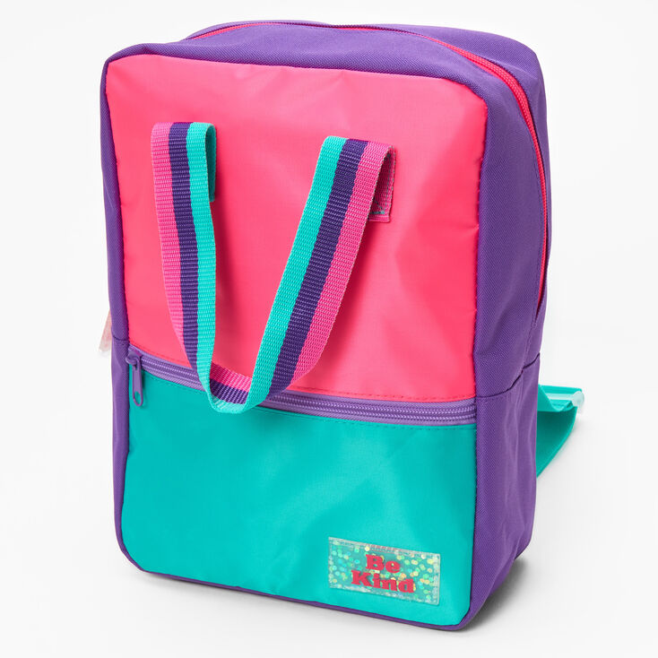 Go Green Be Kind Colorblock 10&#39;&#39; Backpack,