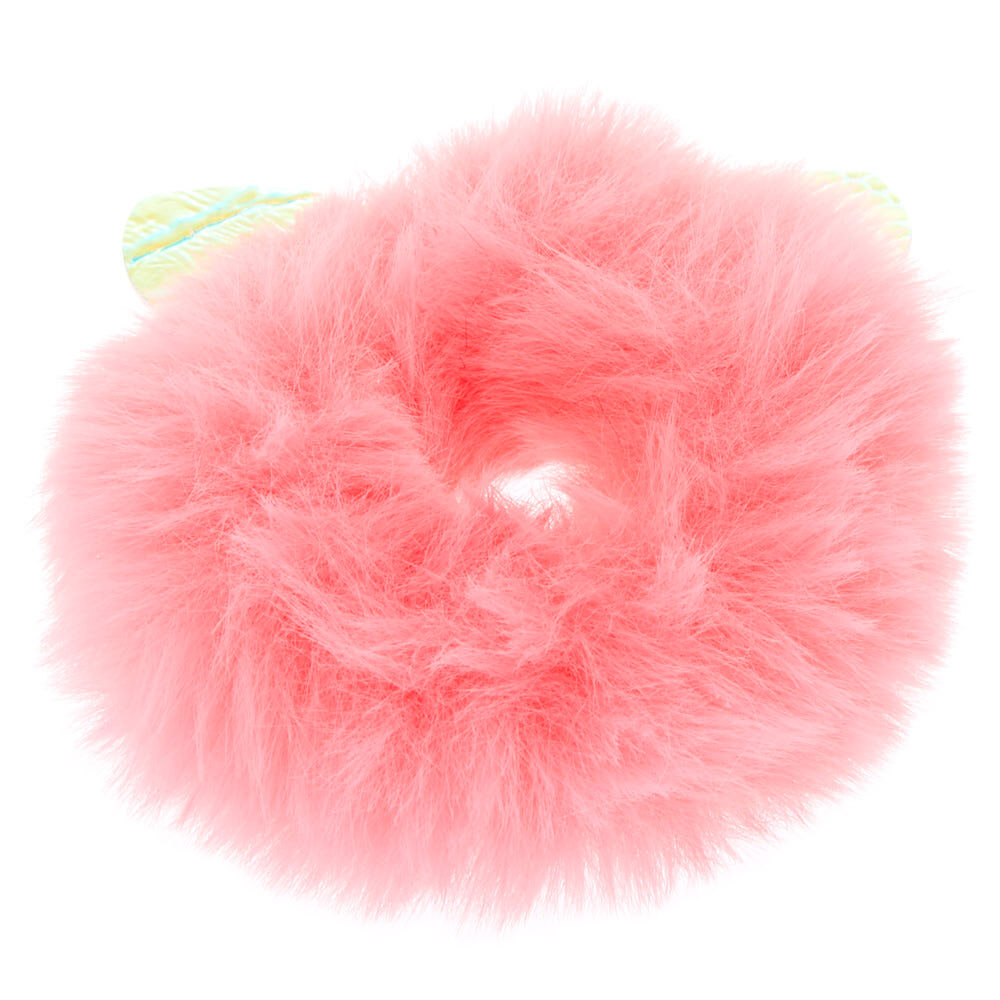 Medium Faux Fur Ears Hair Scrunchie - Pink,