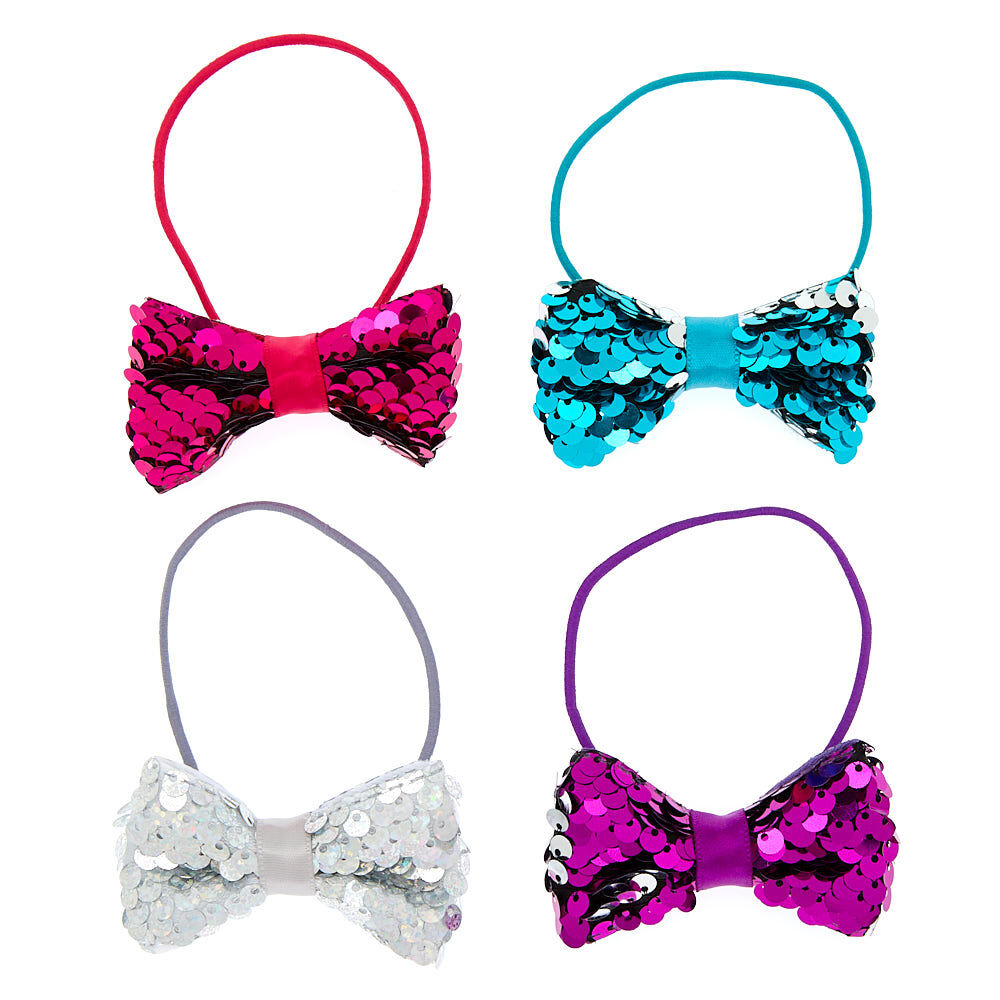 Élastiques à cheveux avec nœud à sequins réversibles du Club Claire's,