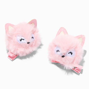 Claire&#39;s Club Fox Pom Hair Clips - 2 Pack,