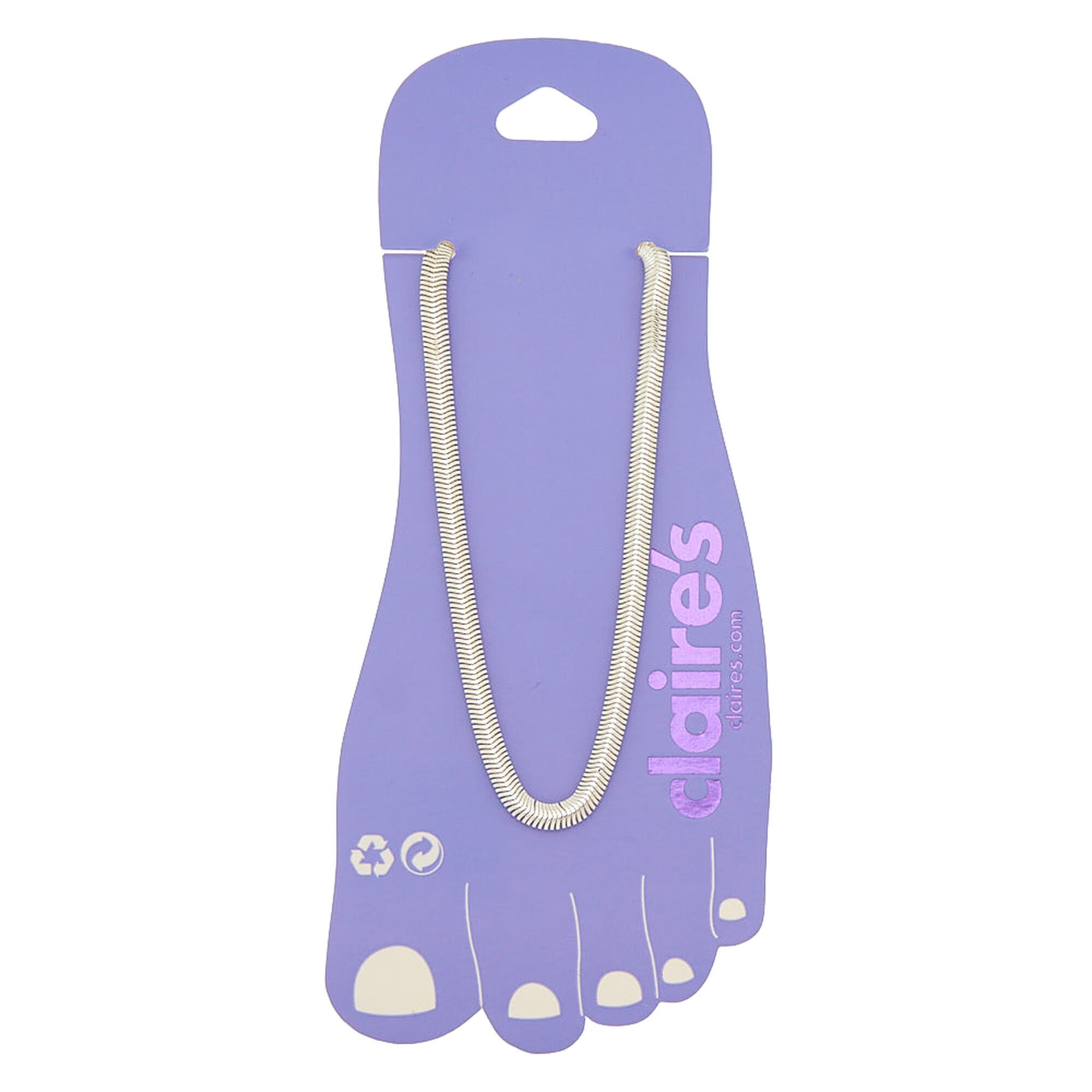Silver Sleek Snake Anklet,