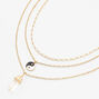 Gold-tone Yin Yang Multi Strand Chain Necklace,