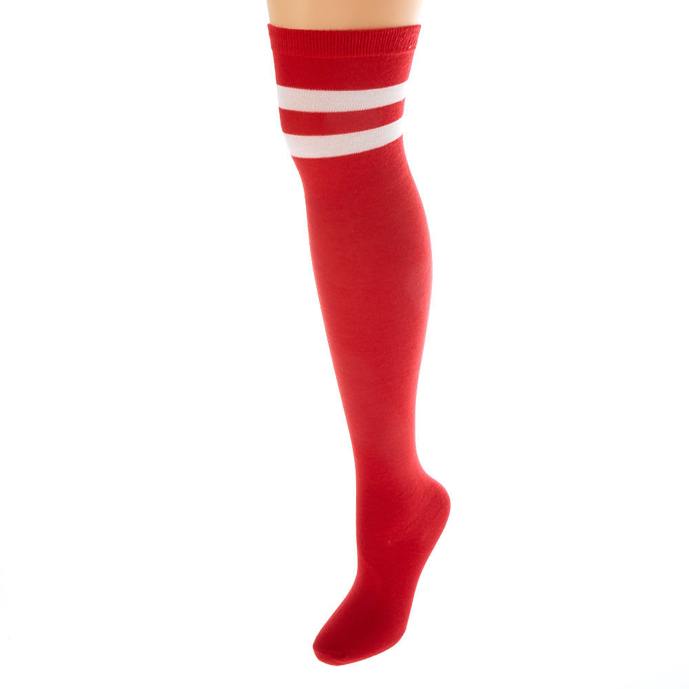 Red over clearance the knee socks