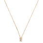 Rose Gold Embellished Initial Pendant Necklace - E,