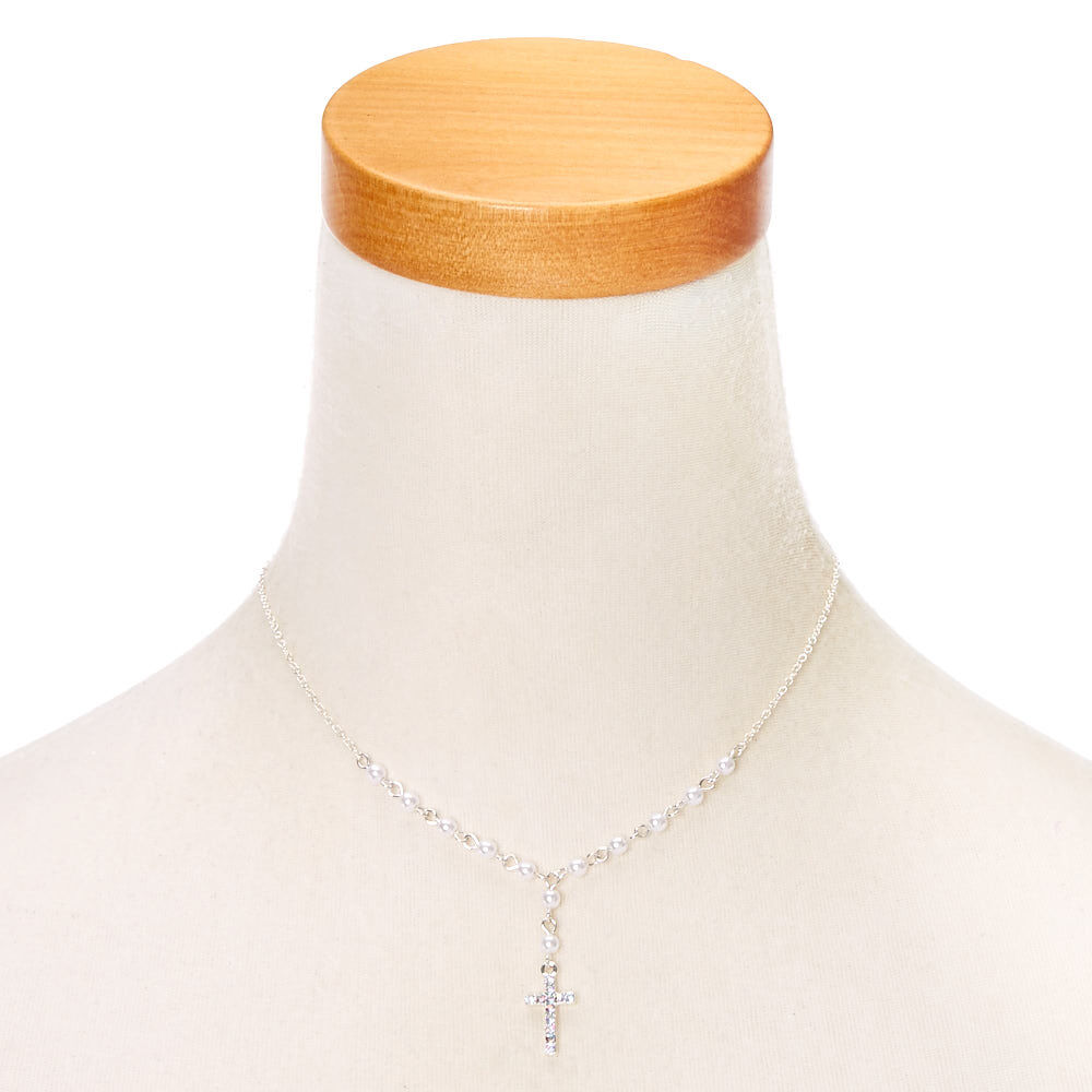 2 Pack Kids Faux Pearl & Cross Jewellery Set,